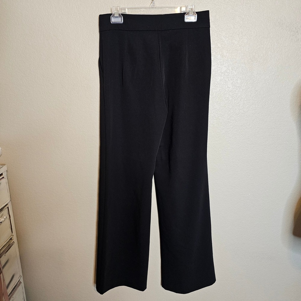 NWT H&M Black Straight Leg Pants Flat Front High Waist Size 10 - Picture 3 of 9